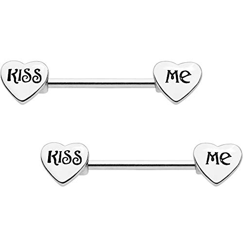 柔らかい 楽天市場 ボディキャンディー ボディピアス アメリカ 日本未発売 ウォレット 送料無料 Body Candy Anodized Steel Kiss Me Heart Barbell Nipple Ring Set Of 2 14 Gauge 9 16 ボディキャンディー ボディピアス アメリカ 日本未発売 ウォレット Angelica
