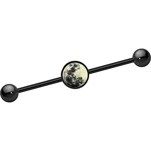 ボディキャンディー ボディピアス アメリカ 日本未発売 ウォレット Body Candy Black Anodized Stainless Steel Glow in the Dark Full Moon Helix Earring Industrial Barbell 14 Gauge 37mmボディキャンディー ボディピアス アメリカ 日本未発売 ウォレット｜angelica