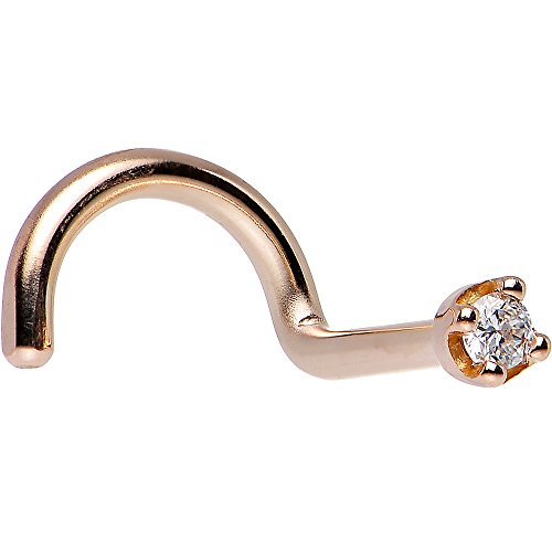 ボディキャンディー ボディピアス アメリカ 日本未発売 ウォレット Body Candy 14k Rose Gold 1.5mm (0.015 cttw) Genuine Diamond Right Nose Stud Screw 18 Gauge 1/4"ボディキャンディー ボディピアス アメリカ 日本未発売 ウォレット|angelica