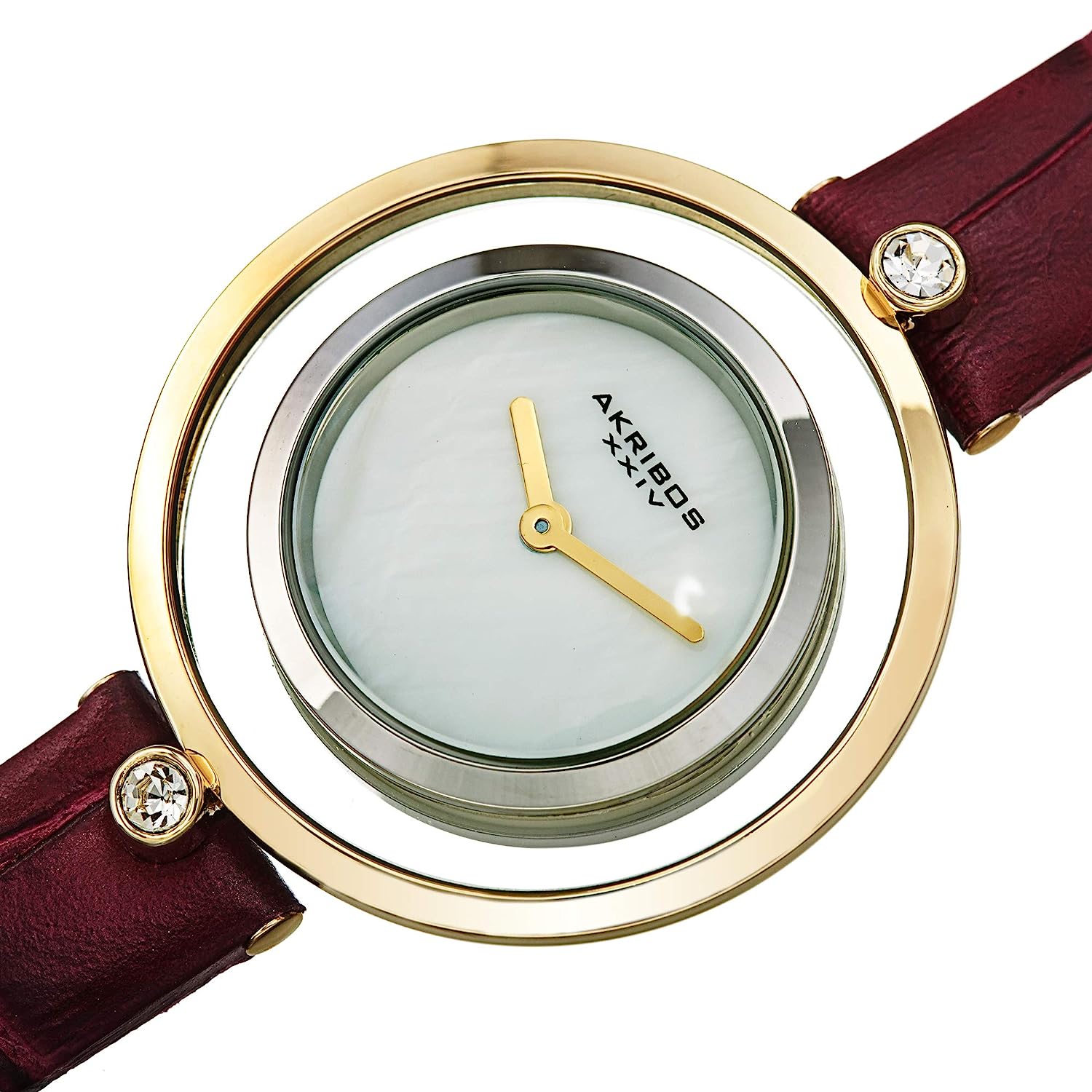 T-ポイント5倍】 腕時計 アクリボスXXIV レディース Akribos XXIV Women's Leather Watch ?  Swarovski Crystal Accent Lugs， Double Gold and Silver Tone Bezel， Mother of  Pear Dial， Purple Band ? AK1060PU腕時計 アクリボスXXIV レディース 最新デザインの -www ...