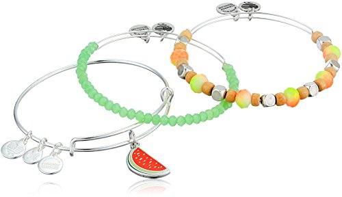 アレックスアンドアニ アメリカ アクセサリー ブランド かわいい Alex and Ani Women's Color Infusion, One in a Melon Set of 3 Bracelet, Shiny Silver, Expandableアレックスアンドアニ アメリカ アクセサリー ブランド かわいい｜angelica