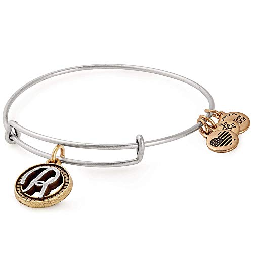 アレックスアンドアニ アメリカ アクセサリー ブランド かわいい Alex and ANI Women's Initial R II Bangle Two Tone Bracelet, Rafaelian Silver, Expandableアレックスアンドアニ アメリカ アクセサリー ブランド かわいい|angelica