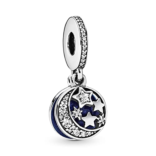 パンドラ ブレスレット チャーム アクセサリー ブランド PANDORA Jewelry Moon and Night Sky Cubic Zirconia Dangle Charm in Sterling Silver, No Boxパンドラ ブレスレット チャーム アクセサリー ブランド|angelica