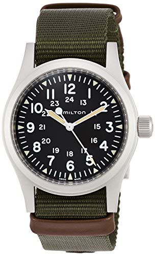腕時計 ハミルトン メンズ Hamilton Khaki Field Mechanical Men's Watch, 38mm Stainless Steel Case, Swiss Made, Black Dial Analog Wrist Watch for Men, 50m Waterproof, Sapphire Crystal, Textile Strap腕時計 ハミルトン メンズ|angelica