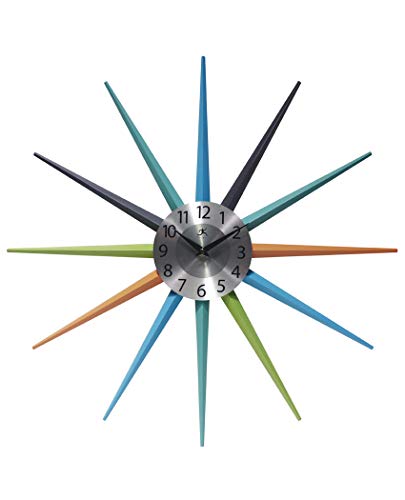 壁掛け時計 インテリア インテリア 海外モデル アメリカ Infinity Instruments LTD. 20 inch Stellar Starburst Vintage Midcentury Modern Non-Ticking Silent Battery Operated Easy to Read Wall Clock for Li壁掛け時計 インテリア インテリア 海外モデル アメリカ|angelica