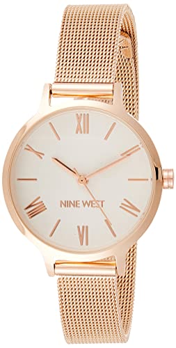腕時計 ナインウェスト レディース Nine West Women's NW/2228SVRG Rose Gold-Tone Mesh Bracelet Watch腕時計 ナインウェスト レディース｜angelica