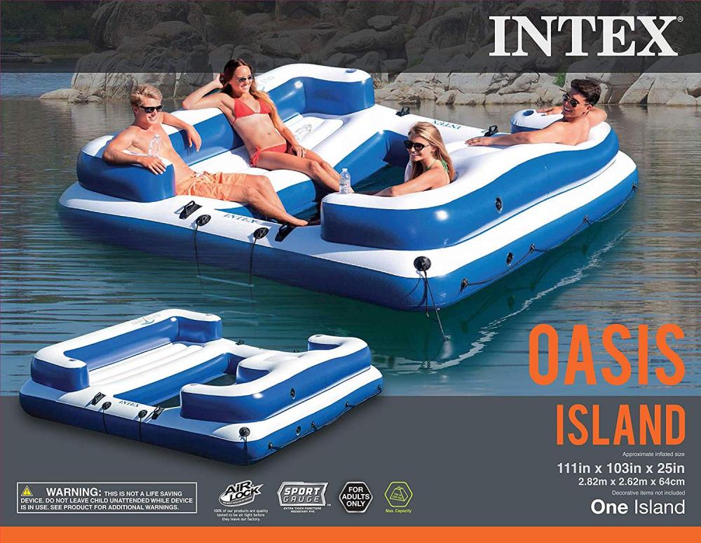 フロート スイミングプール 水遊び 釣り浮き巡回 貨物輸送無料 Intex Oasis Islandフロート プール 水遊び 浮き輪 Marchesoni Com Br