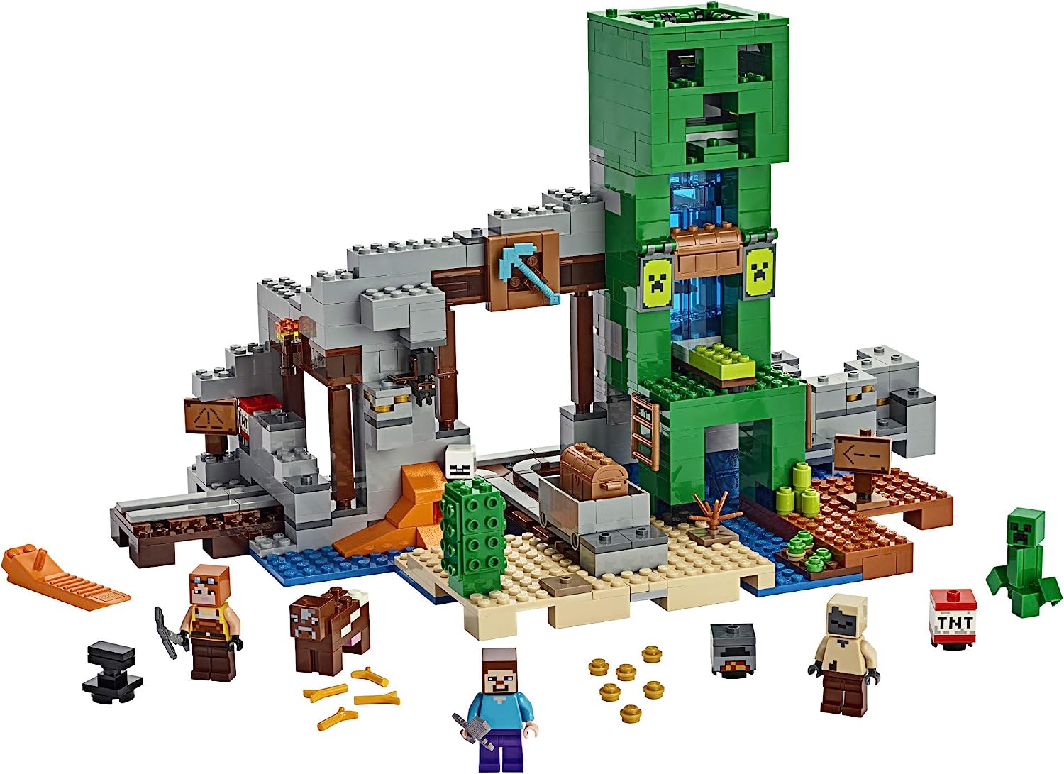 楽天市場 送料無料 レゴ マインクラフト 21155 巨大クリーパー像の鉱山 834ピース Lego Minecraft Angelica