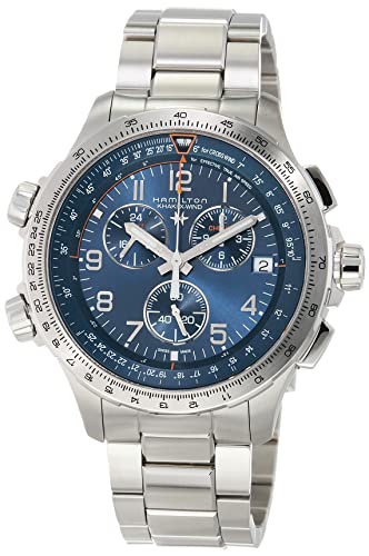 ウオッチ ハミルトン メンズ Hamilton Khaki Aviation X Quartz Men\u0027s Watch, 46粍 Stainless Steel Case, Swiss Made, Blue Dial Analog Wrist Watch for Men, 100m Waterproof, Sapphire Crystal, Stainless Steel Strapウオッチ ハミルトン メンズ