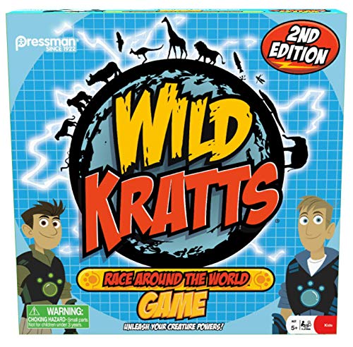 ゲーム盤力くらべ 英語 亜米利加 外国で力くらべ Pressman Wild Kratts Race Around the World Board Game Multicolor, 5\