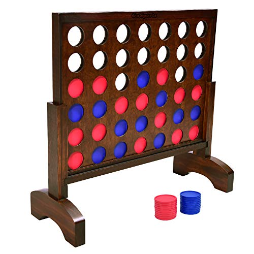 ゲーム盤力くらべ 英語 亜米利加 外国で力くらべ GoSports 2 Foot Width Giant Dark Wood Stain 4 インチ a Row Backyard Game with Connect Coins, Portable Case and Rulesゲーム盤力くらべ 英語 亜米利加 外国で力くらべ