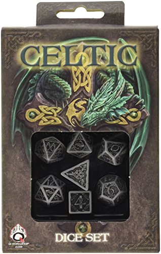 ゲーム盤競り合い 英語 亜米利加 外国で競り合い Celtic 3D Dice Gray/Black (7) Board Gameゲーム盤競り合い 英語 亜米利加 外国で競り合い