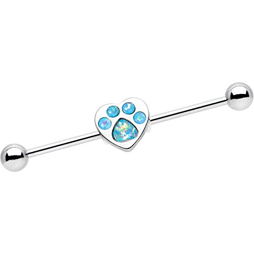 ボディキャンディー ボディピアス アメリカ 日本未発売 ウォレット Body Candy Steel Iridescent Blue Paw Print Heart Helix Earring Industrial Barbell Piercing 14 Gauge 38mmボディキャンディー ボディピアス アメリカ 日本未発売 ウォレット｜angelica