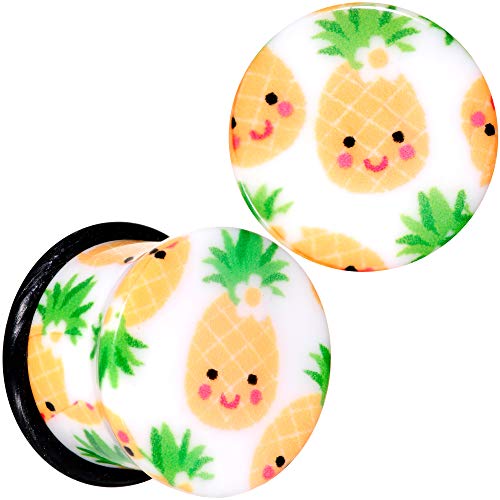 ボディキャンディー ボディピアス アメリカ 日本未発売 ウォレット Body Candy 1/2" 2Pc Ear Plugs White Acrylic Pretty Pineapple Single Flare Ear Plug Gauges Set of 2 12mmボディキャンディー ボディピアス アメリカ 日本未発売 ウォレット｜angelica