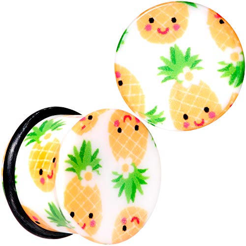 ボディキャンディー ボディピアス アメリカ 日本未発売 ウォレット Body Candy 9/16" 2Pc Ear Plugs White Acrylic Pretty Pineapple Single Flare Ear Plug Gauges Set of 2 14mmボディキャンディー ボディピアス アメリカ 日本未発売 ウォレット｜angelica