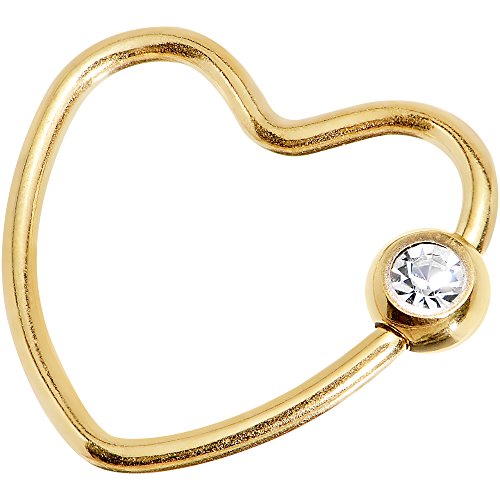 ボディキャンディー ボディピアス アメリカ 日本未発売 ウォレット Body Candy Anodized Titanium Steel Clear Accent Heart Closure Captive Ring 18 Gauge 1/2"ボディキャンディー ボディピアス アメリカ 日本未発売 ウォレット|angelica