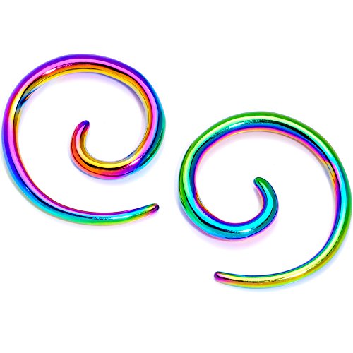 ボディキャンディー ボディピアス アメリカ 日本未発売 ウォレット Body Candy 2Pc 12G Rainbow Anodized Titanium 316L Steel Micro Spiral Taper Set Tapered Ear Gauges Stretching Kit 2mmボディキャンディー ボディピアス アメリカ 日本未発売 ウォレット｜angelica