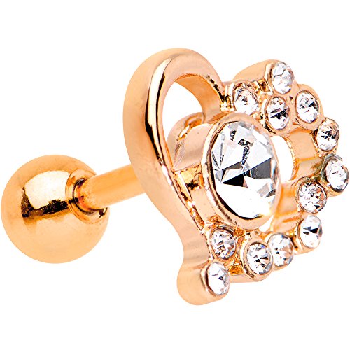 ボディキャンディー ボディピアス アメリカ 日本未発売 ウォレット Body Candy Rose Gold PVD Steel Clear Accent Heart Cluster Cartilage Tragus Earring 16 Gauge 1/4"ボディキャンディー ボディピアス アメリカ 日本未発売 ウォレット|angelica