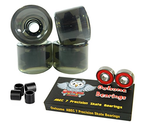 ベアリング スケボー スケートボード 海外モデル 直輸入 Owlsome ABEC 7 Precision Bearings 70mm Longboard Skateboard Wheels (Gel Smoke)ベアリング スケボー スケートボード 海外モデル 直輸入