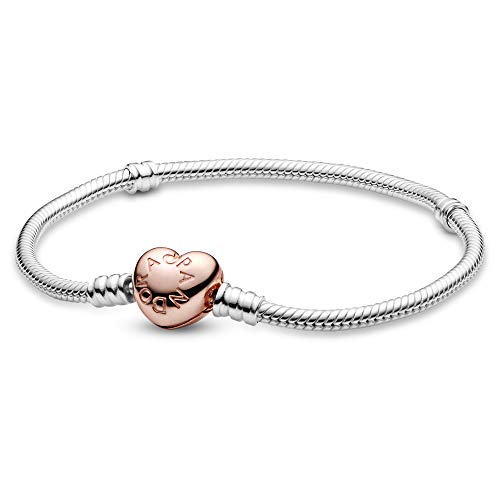 パンドラ ブレスレット チャーム アクセサリー ブランド PANDORA Sterling Silver Bracelet with Pandora Rose? Heart Clasp, 7.9 INパンドラ ブレスレット チャーム アクセサリー ブランド｜angelica