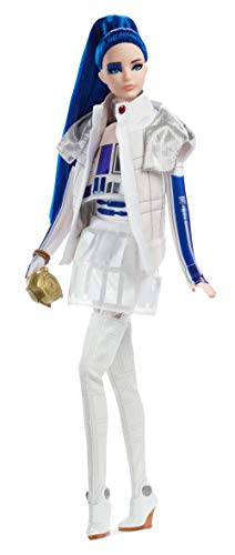 バービー バービーあやつり人形 Barbie Collector Star Wars R2-D2 Barbie Doll, 11.5-inch インチ Dome Skirt and Bomber Jacket, with Doll Stand and Certificate of Authenticity [Amazon Exclusive], White and Blue, Model Number: GHT79バービー バービーあやつり人形