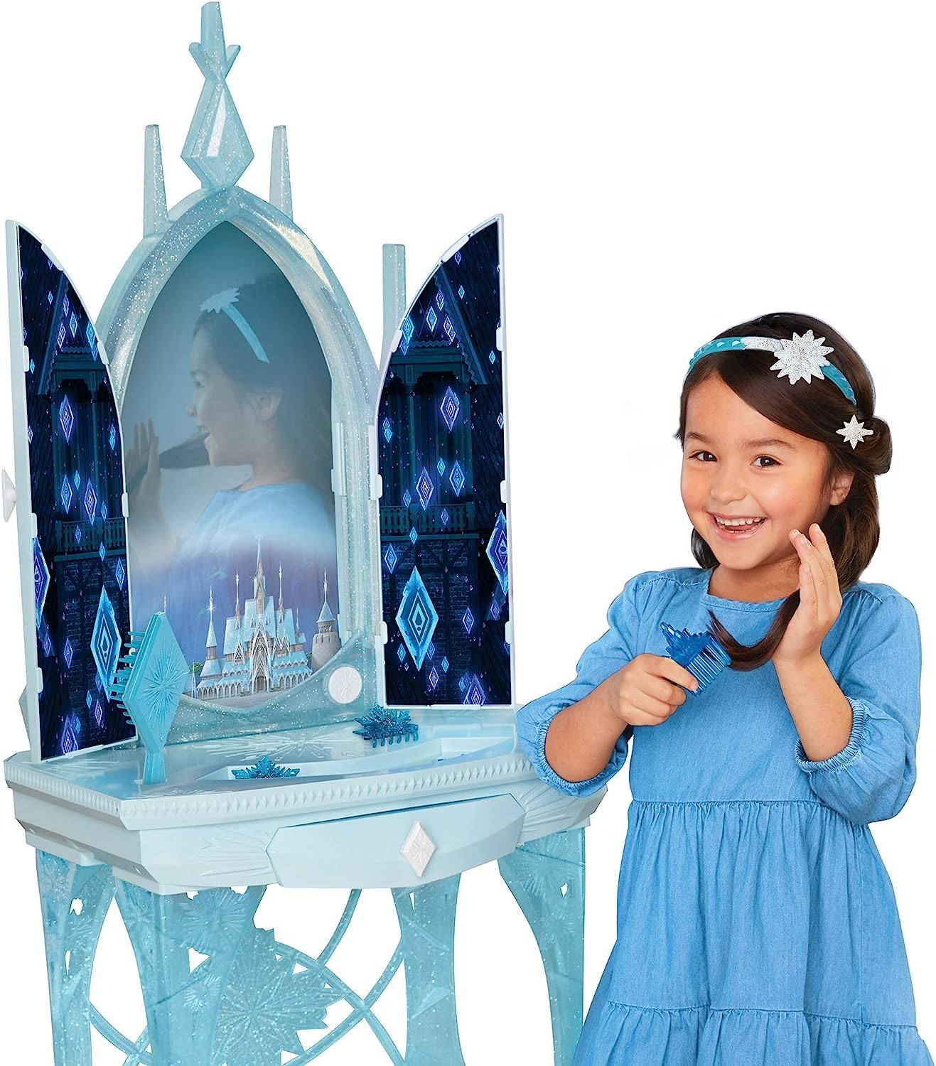 Disney Frozen Elsa S Enchanted Ice Vanity Includes Lights