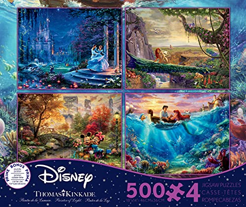 素晴らしい外見 アラジン ジャスミン ディズニープリンセス ジャスミン アラジン Puzzles Jigsaw Mermaid Little The Mouse Minnie And Mickey King Lion The Cinderella Multipack 1 In 4 Collection Disney The Kinkade Thomas 送料無料 Ceaco ディズニー