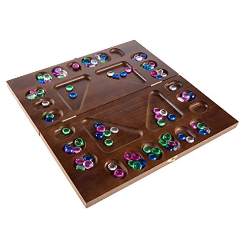 流行に ボードゲーム 英語 アメリカ 海外ゲーム Mancala Board Game 4 Player Square Root Strategy Game Folds For Storage Or Travel Includes 96 Plastic Stones For Kids Adults By Hey Play Brownボードゲーム