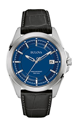 腕時計 ブローバ メンズ 96B257 Bulova Men's Precisionist 3-Hand Calendar Stainless Steel with Black Leather Strap and Blue Dial Style: 96B257腕時計 ブローバ メンズ 96B257｜angelica