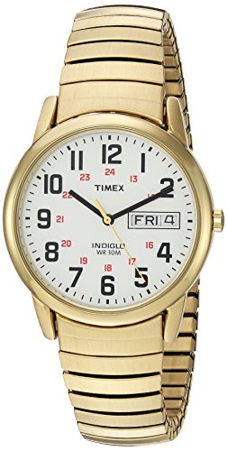 腕時計 タイメックス メンズ T2N092 Timex Men's Easy Reader 35mm Watch ? Gold-Tone Case White Dial with Extra-Long Gold-Tone Expansion Band腕時計 タイメックス メンズ T2N092｜angelica