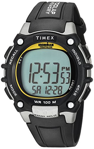 腕時計 タイメックス メンズ T5E231 Timex Men's Ironman Triathlon Classic 100 44mm Watch ? Black & Silver-Tone Case Yellow Accents with Black Resin Strap腕時計 タイメックス メンズ T5E231|angelica