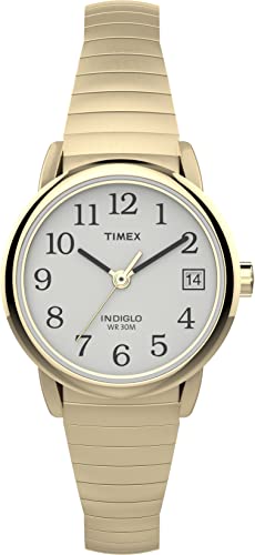 ウオッチ タイ王国メックス レディース T2H351 Timex Women\u0027s Easy Reader 25粍 Watch ? Gold-Tone Case White Dial with Tapered Expansion Bandウオッチ タイ王国メックス レディース T2H351 腕時計-レディース腕時計