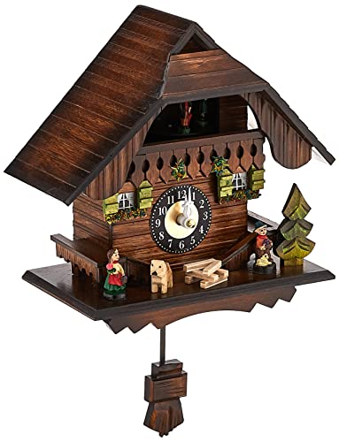 カッコー時辰儀 室内装飾 飾りつけ時辰儀 外国で模範例 亜米利加 River City Clocks Quartz Cuckoo Clock - Painted Chalet with Dancers - Wesminster Chime or Cuckoo Sound - 7 Inches Tall - Model # 83-07QPTカッコー時辰儀 室内装飾 飾りつけ時辰儀 外国で模範例 亜米利加