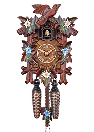 カッコー時辰儀 室内装飾 飾りつけ時辰儀 外国で青写真 亜米利加 HerrZeit by Adolf Herr Quartz Cuckoo Clock - Alpine Flowers AH 40/8 QMカッコー時辰儀 室内装飾 飾りつけ時辰儀 外国で青写真 亜米利加