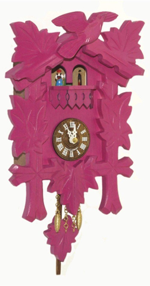 カッコー時辰儀 室内装飾 飾りつけ時辰儀 外国で模範例 亜米利加 Trenkle Kuckulino Black Forest Clock with Quartz Movement and Cuckoo Chime, Turning Dancers TU 2018 PQ Pinkカッコー時辰儀 室内装飾 飾りつけ時辰儀 外国で模範例 亜米利加