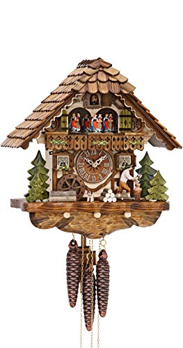 カッコー時辰儀 室内装飾 飾りつけ時辰儀 外国で青写真 亜米利加 Kammerer Uhren Hekas Cuckoo Clock Black Forest house with moving wood chopper and mill wheel KA 3702カッコー時辰儀 室内装飾 飾りつけ時辰儀 外国で青写真 亜米利加
