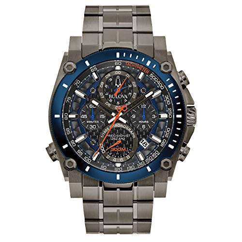 ウオッチ ブローバ メンズ Bulova Men\u0027s Precisionist Gray Ion-Plated Stainless Steel 8-Hand Chronograph with Blue and Orange Accents Style: 98B343ウオッチ ブローバ メンズ