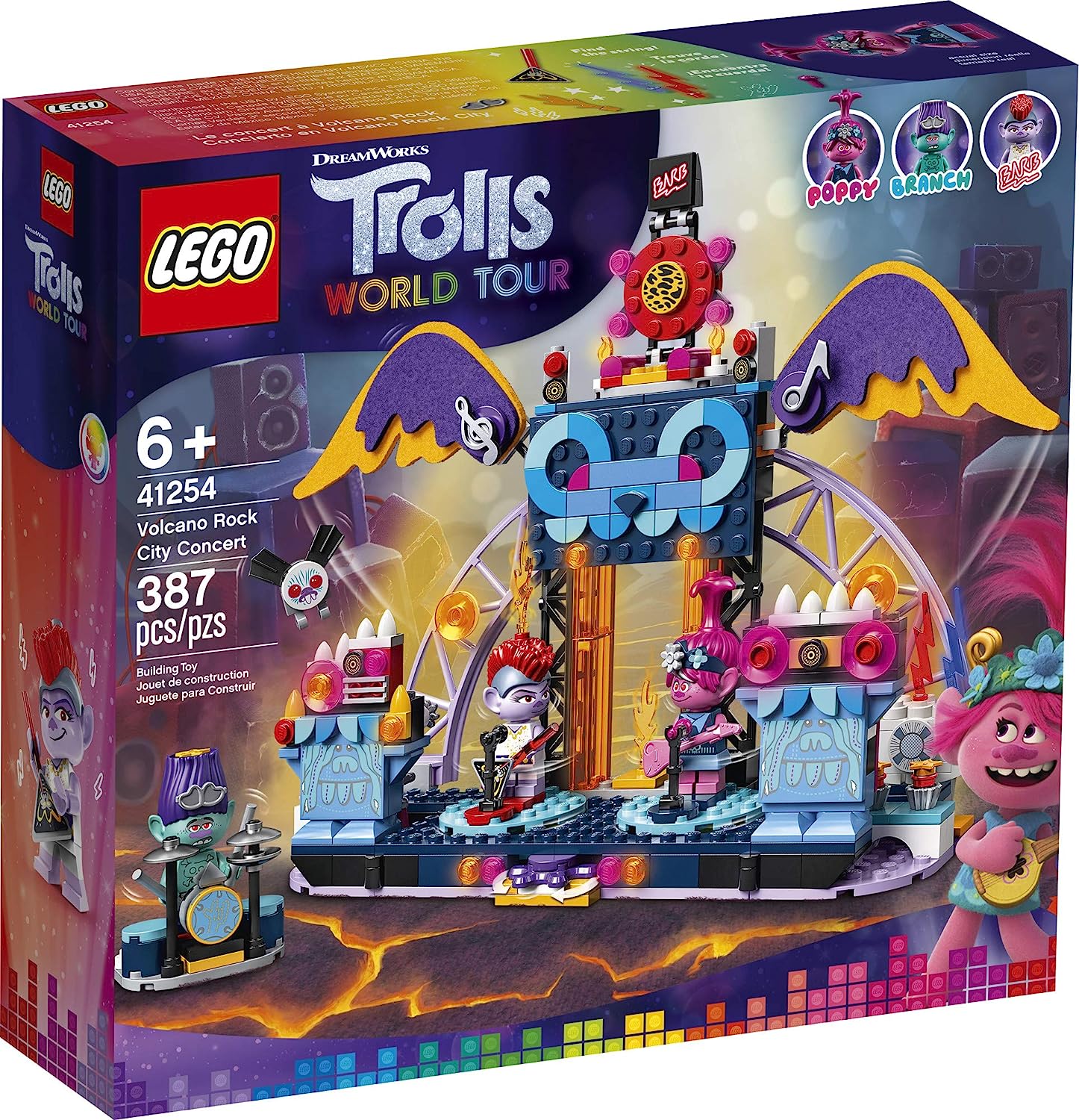 楽天市場 トロールズ アメリカ直輸入 アニメ 映画 ドリームワークス 送料無料 Lego Trolls World Tour Volcano Rock City Concert Cool Trolls Toy Music Set Building Kit For Kids New 387 Pieトロールズ アメリカ直輸入 アニメ 映画 ドリーム