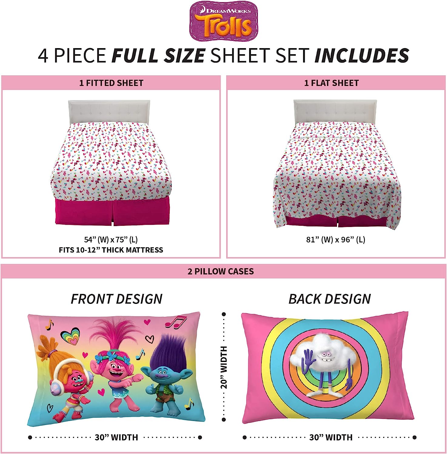 トロールズ アメリカ直輸入 アニメ 映画 ドリームワークス 送料無料 Franco Kids Bedding Super Soft Sheet Set 4 Piece Full Size Trollsトロールズ アメリカ直輸入 アニメ 映画 ドリームワークス Relentlessvb Com