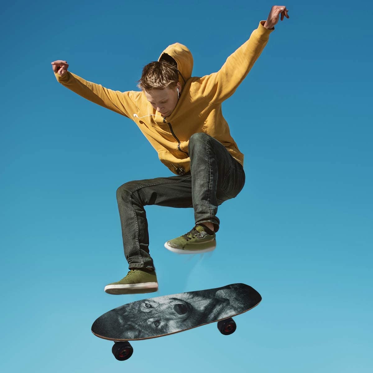 手数料安い 楽天市場 デッキテープ グリップテープ スケボー スケートボード 海外モデル 送料無料 Yyzzh Grey Wolf Print Forest Animal Design Skateboard Grip Tape 9 X33 Anti Slip Sandpaper Longboard Scootデッキテープ グリップテープ スケボー スケート