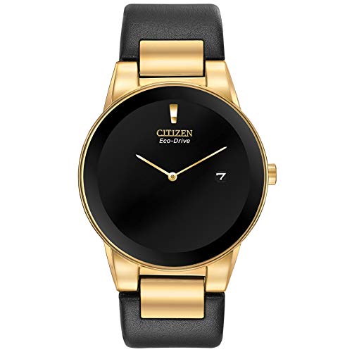 腕時計 シチズン 逆輸入 海外モデル 海外限定 Citizen Men's Eco-Drive Modern Eco Axiom Watch, Black Leather Strap, Black Dial, 2 Hand, Date (Model: AU1062-05E)腕時計 シチズン 逆輸入 海外モデル 海外限定｜angelica