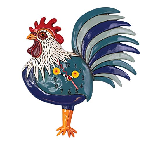 壁掛け時計 振り子時計 インテリア 海外モデル アメリカ Allen Designs P1995 Swinging Pendulum Rooster Design Clock Rise N Shine 12 inches x 13.5 inches壁掛け時計 振り子時計 インテリア 海外モデル アメリカ｜angelica 24,995円