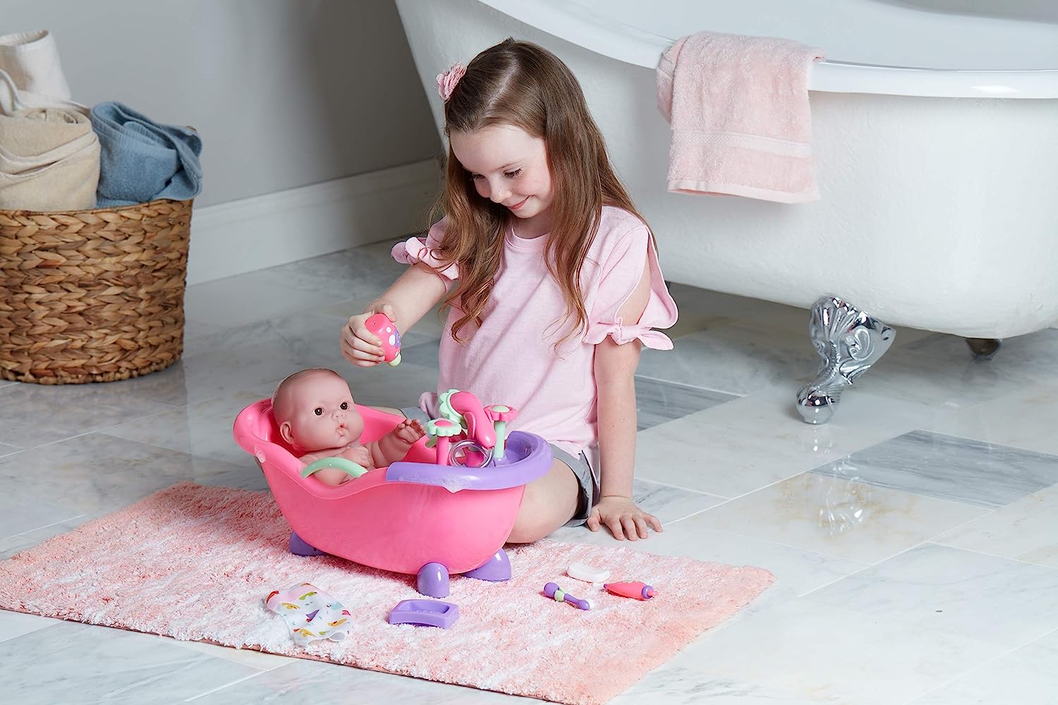 想像を超えての ジェーシートイズ 赤ちゃん おままごと ベビー人形 Jc Toys 14 Lots To Love Babies Doll And Bath Real Working Bath And Shower Gift Set And Accessories Posable Waterproof Ages
