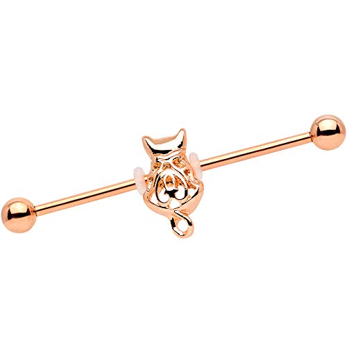ボディキャンディー ボディピアス アメリカ 日本未発売 ウォレット Body Candy 38mm Womens 14G Rose Gold Tone Anodized Steel Helix Cartilage Earring Cool Cat Industrial Barbellボディキャンディー ボディピアス アメリカ 日本未発売 ウォレット|angelica