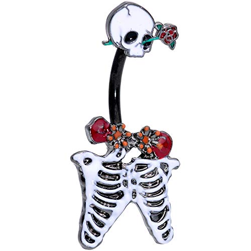 ボディキャンディー ボディピアス アメリカ 日本未発売 ウォレット Body Candy Womens 14G Black PVD Steel Navel Ring Piercing Skeleton Skull Rose Double Mount Belly Button Ringボディキャンディー ボディピアス アメリカ 日本未発売 ウォレット｜angelica 9,345円