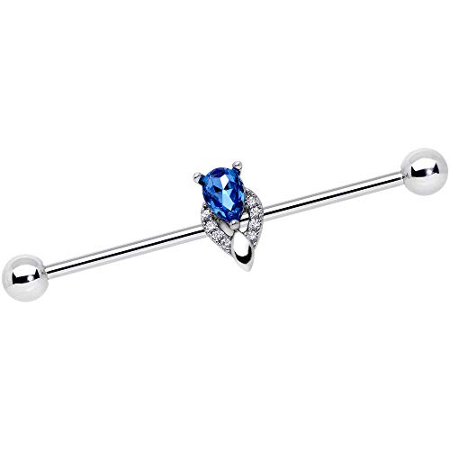 ボディキャンディー ボディピアス アメリカ 日本未発売 ウォレット Body Candy Women 14G Steel Helix Cartilage Earring Blue Accent Fashion Industrial Project Barbell 1 1/2"ボディキャンディー ボディピアス アメリカ 日本未発売 ウォレット｜angelica