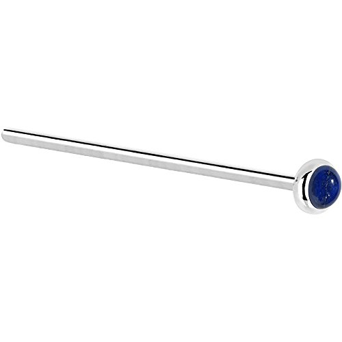 上半身砂糖菓子 上半身ピアス 亜米利加 日本未発売 ウォレット Body Candy Solid 14k White Gold 2粍 Lapis Lazuli Straight Fishtail Nose Stud Ring 20 Gauge 17粍上半身砂糖菓子 上半身ピアス 亜米利加 日本未発売 ウォレット ボディピアス-ジュエリー・アクセサリー