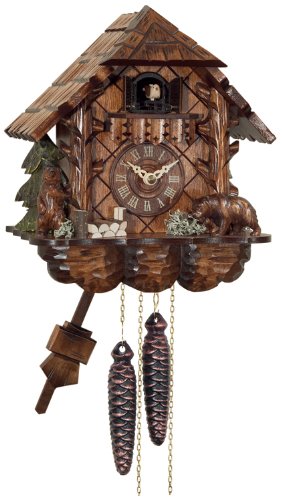 カッコー時辰儀 室内装飾 飾りもの時辰儀 外国で真似形 亜米利加 River City Clocks One Day Cuckoo Clock Cottage with Hand Carved Bearカッコー時辰儀 室内装飾 飾りもの時辰儀 外国で真似形 亜米利加