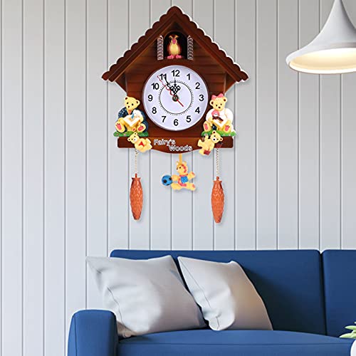 カッコー時辰儀 室内装飾 飾りつけ時辰儀 外国で青写真 亜米利加 AUNMAS Wooden Wall Clock, Handicraft Vintage Cuckoo Tree House Wall Clock, Large 16.5 Inch Vintage Decor for Living Room, Kitchen, Bedroomカッコー時辰儀 室内装飾 飾りつけ時辰儀 外国で青写真 亜米利加