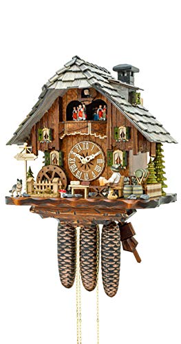 カッコー時辰儀 室内装飾 飾りつけ時辰儀 外国でひな形 亜米利加 Kammerer Uhren Hekas Cuckoo Clock Black Forest House with Moving Beer Drinker and Mill Wheelカッコー時辰儀 室内装飾 飾りつけ時辰儀 外国でひな形 亜米利加